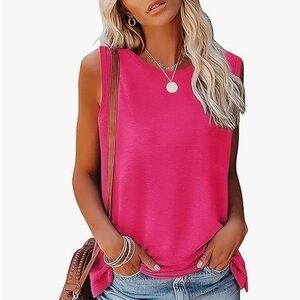 🦋 MagicMK Pink Sleeveless Tank Top Muscle Tee Spring Barbie 2XL XXL Casual